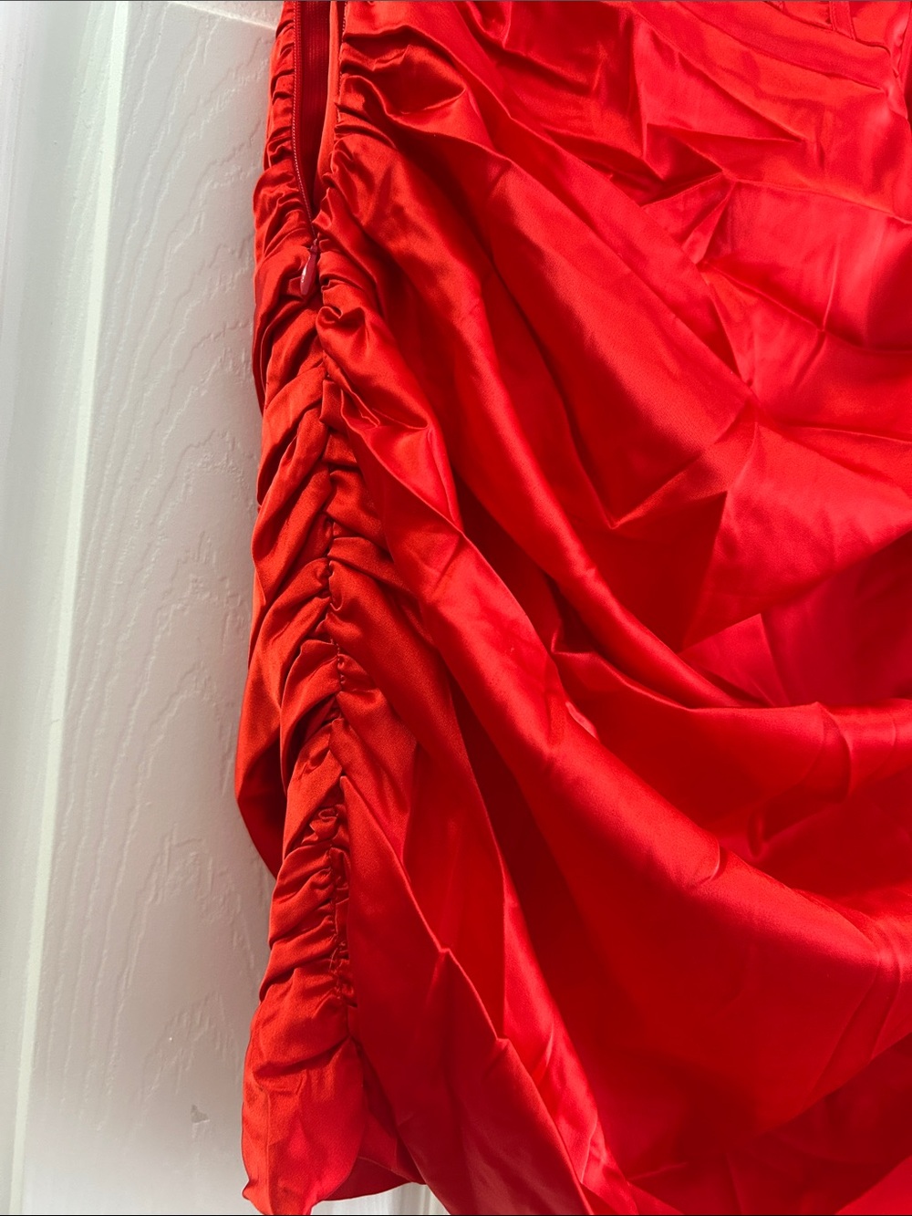 Strapless Red Ruched Mini Dress - Picture 6 of 6